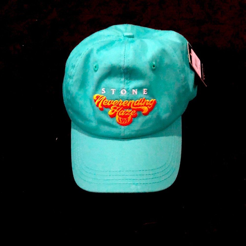 Teal stone brewer strap back hat
